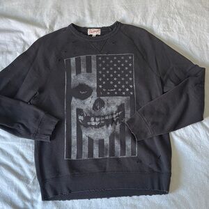 Men's Junk Food Distressed Skull Graphic Sweater